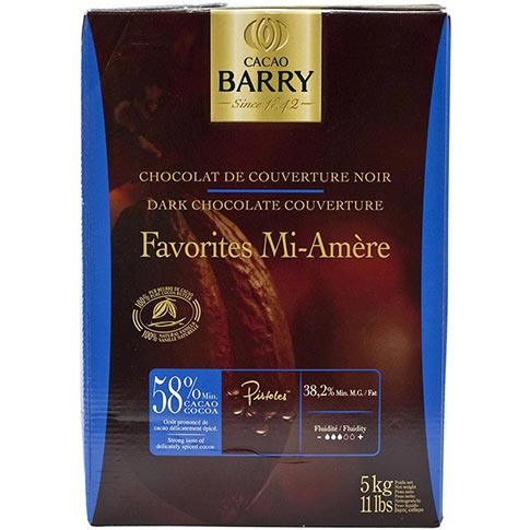 Cacao Barry Dark Chocolate - 58% Cacao - Cacao - Favorites Mi-Amere