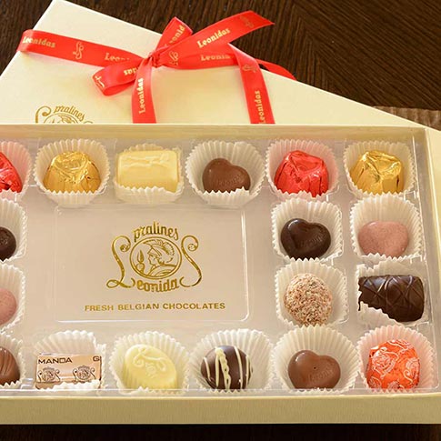 Leonidas 18 Piece Chocolates Assortment, Rectangular Box